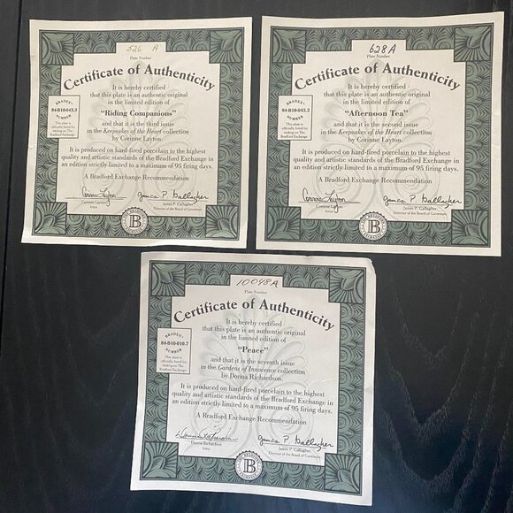 LOT Of 2 COLLECTIBLE PLATES for Bradford Exchange 1993-94 - Picture 2 of 2